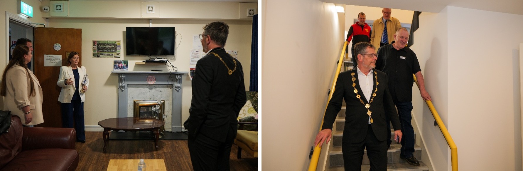 Mayor John Moran with manager Deirdre Cronin in Thomond House and in the new Mirth complex